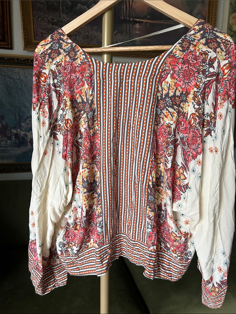 NWT! Free People “Mix N Match V- Neck Blouse” - Tea Combo - Picture 6 of 8